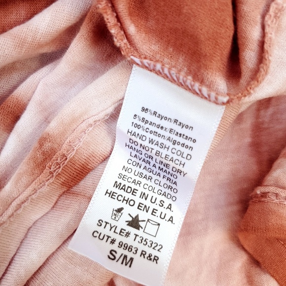 Mono B Orange White Dyed Mesh Detail Oversized Top - Picture 6 of 6